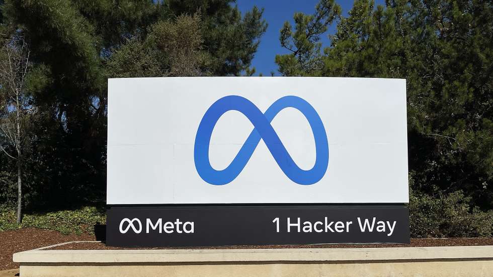 O logotipo da Meta, dona do Facebook