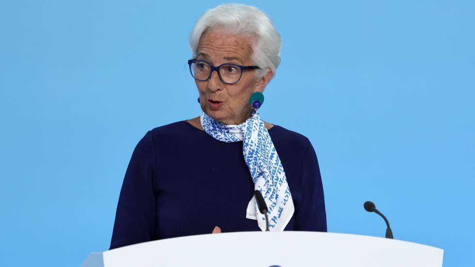 epa12258750 European Central Bank (ECB) President Christine Lagarde addresses a press conference following the meeting of the ECB Governing Council in Frankfurt am Main, Germany, 24 July 2025.  EPA/RONALD WITTEK