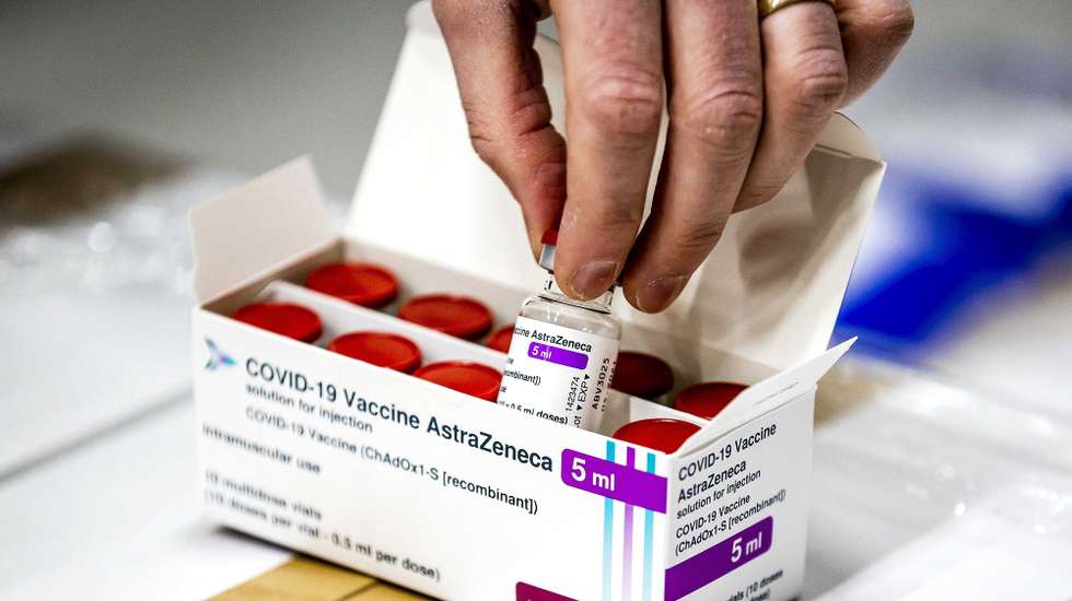 epa09074881 (FILE) - A vial of AstraZeneca's Covid-19 vaccine stored in Movianto in Oss, The Netherlands, 12 February 2021 (reissued 14 March 2021). The Dutch health ministry on 14 March 2021 said it was suspending the AstraZeneca vaccine rollout, just days after pressing ahead with its use.  EPA/Remko de Waal