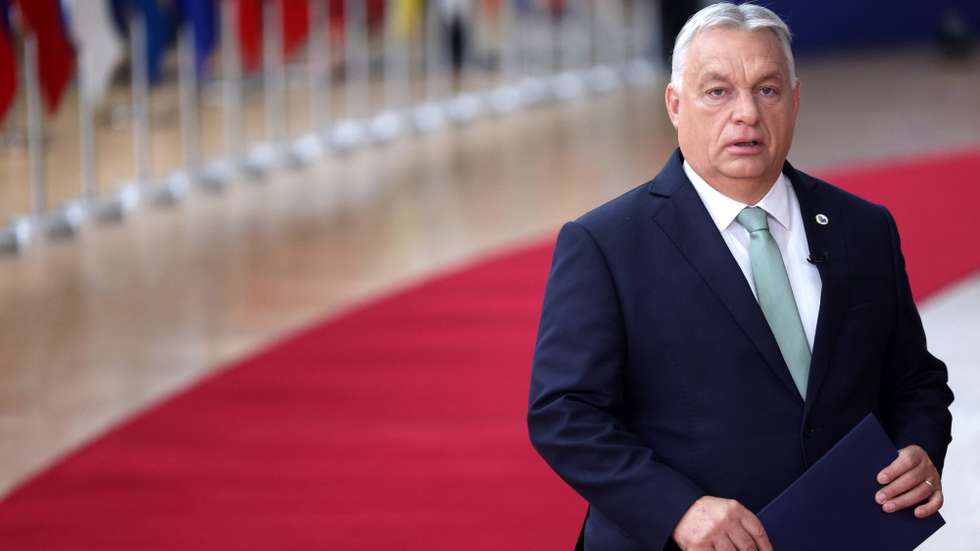 epa12198118 Hungary's Prime Minister Viktor Orban arrives to attend the EU leaders' Summit in Brussels, Belgium, 26 June 2025. EU leaders gather for a two-day summit to address geoeconomic challenges and the ongoing developments in Ukraine and the Middle East, among other topics.  EPA/OLIVIER MATTHYS