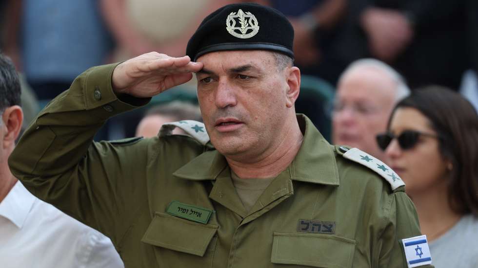 epa12517806 IDF chief of staff Eyal Zamir salutes during the funeral of late Israeli hostage soldier Hadar Goldin in the military cemetery of Kfar Saba, Israel, 11 November 2025. Hadar Goldin was killed by Hamas on 01 August 2014 his body had remains in captivity ever since the 2014 Israel Gaza war or Operation Protective Edge.  Hadar Goldin's body was return as part of the current ceasefire deal between Israel and Hamas. Four bodies of Israeli hostages are still to be returned to Israel by Hamas.  EPA/ABIR SULTAN / POOL