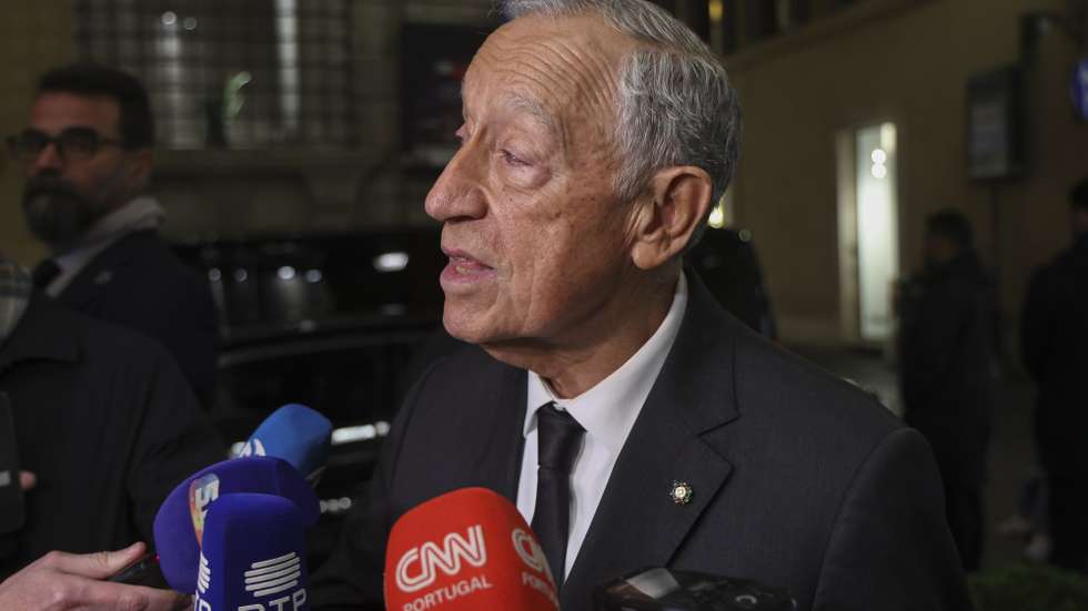 O Presidente da República, Marcelo Rebelo de Sousa, fala aos jornalistas à chega a Roma, 1 de fevereiro de 2026. Marcelo Rebelo de Sousa está em Roma em visita oficial para encontros com o Presidente de Itália, Sergio Mattarell e com o Papa Leão XIV. ANTÓNIO COTRIM/LUSA