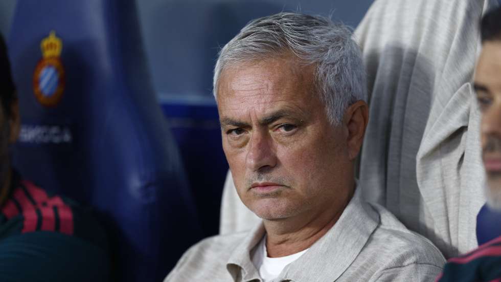 epa13185503 Real Madrid's head coach Portuguese Jose Mourinho is seen prior to the LaLiga soccer match between Espanyol and Real Madrid, in RCDE Stadium, Barcelona, Catalonia, Spain 22 August 2026.  EPA/Quique Garcia