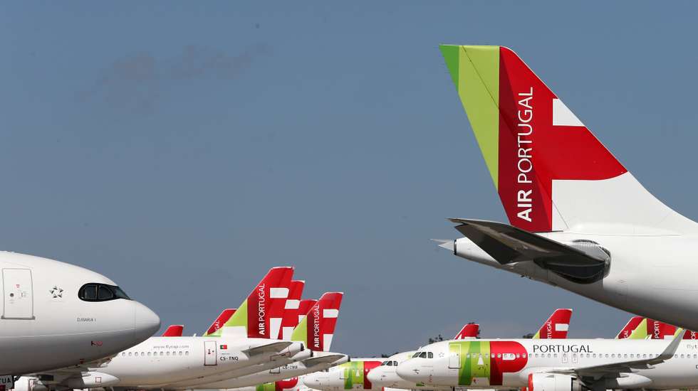 File photo dated from 09 April 2020 of TAP Air Portugal aircraft grounded at Humberto Delgado airport closed for passenger traffic as part of the exceptional traffic measures to combat the epidemiological situation of Covid-19, in Lisbon, Portugal, 09 April 2020 (reissued 02 July 2020). The granting of state support to TAP has been under discussion since the airline's activity came to a standstill because of the coronavirus pandemic, with an agreed injection of up to 1,200 million euros. MARIO CRUZ/LUSA