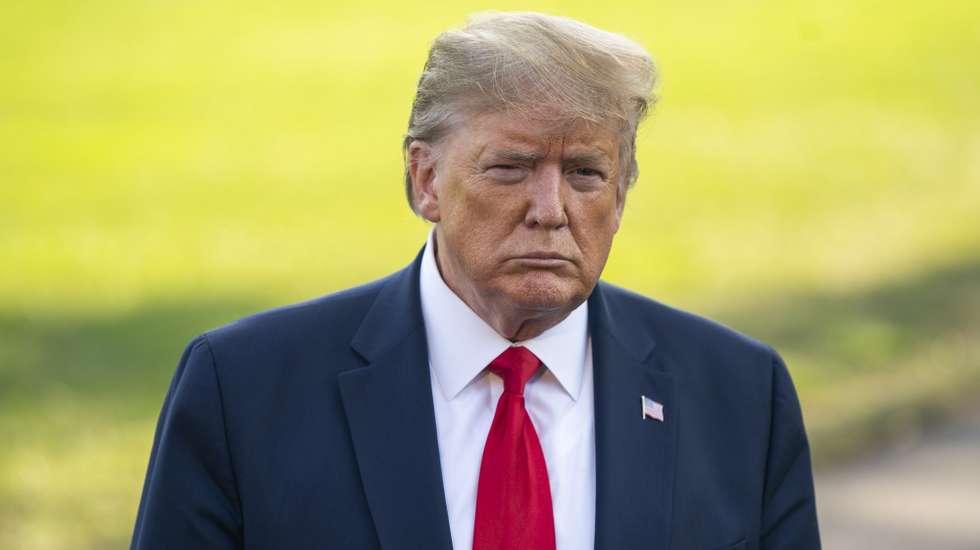 epa08936142 (FILE) - US President Donald J. Trump speaks to the media before embarking on a West Coast swing from the South Lawn of the White House in Washington, DC USA, 16 September 2019 (reissued 13 January 2021). A majority of lawmerks in the House of Representatives on 13 January 2021 voted to impeach US President Trump for the second time, making him the first President to be impeached twice in the same term. This time Trump was impeached for incitement of insurrection following the attack on the Capitol on 06 January as lawmakers worked to certify Biden as the next US President.  EPA/JIM LO SCALZO *** Local Caption *** 55530667
