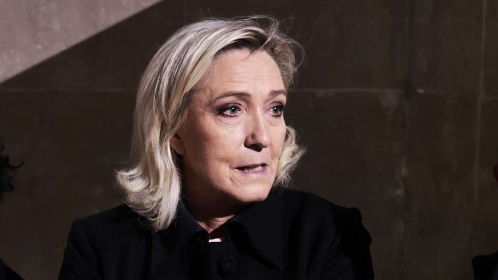 epa11170530 Member of Parliament and parliamentary leader of the French far-right National Rally (RN) party Marine Le Pen attends the beginning of the national tribute to the communist resistance fighter Missak Manouchian and his comrades at the Pantheon in Paris, France, 21 February 2024. Manouchian was a hero of the French Resistance in World War II of Armenian origin who was executed by occupying Nazi forces in 1944.  EPA/CHRISTOPHE PETIT TESSON / POOL