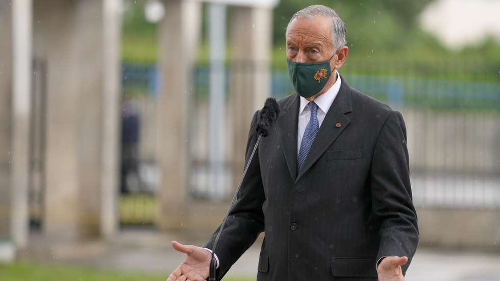 O Presidente da República, Marcelo Rebelo de Sousa, discursa durante a visita ao Regimento de Cavalaria N.º 6, em Braga, 10 de maio de 2021. HUGO DELGADO/LUSA