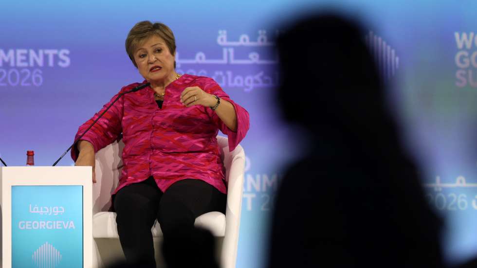 epa12701900 Managing Director of the International Monetary Fund (IMF) Kristalina Georgieva attends a session at the World Governments Summit 2026 in Dubai, United Arab Emirates, 03 February 2026. The World Governments Summit Organization is an international, impartial, nonprofit group whose goal is to influence how governments operate in the future. The summit is held in Dubai from 03 to 05 February.  EPA/ALI HAIDER