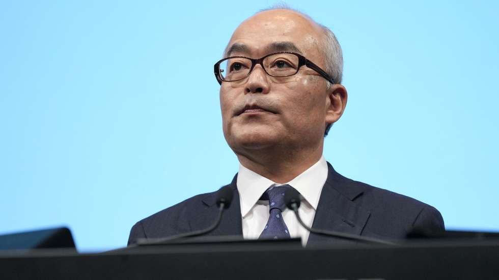 epa10443823 Newly appointed President of Sony Group Corp. Hiroki Totoki, Chief Financial Officer (CFO) and Deputy President, speaks after Sony Group announced the change of Sony Group's management structure at headquarters in Tokyo, Japan, 02 February 2023. Sony Group Corp. announced on 02 February 2023 Totoki will succeed Yoshida on 01 April 2023. Yoshida will become Chairman and stay as CEO in the new management structure.  EPA/KIMIMASA MAYAMA