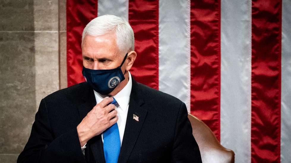 epa08924038 US Vice President Mike Pence presides over a joint session of Congress to certify the 2020 Electoral College results after supporters of President Donald Trump stormed the Capitol earlier in the day on Capitol Hill in Washington, DC, 06 January 2021.  EPA/Erin Schaff / POOL