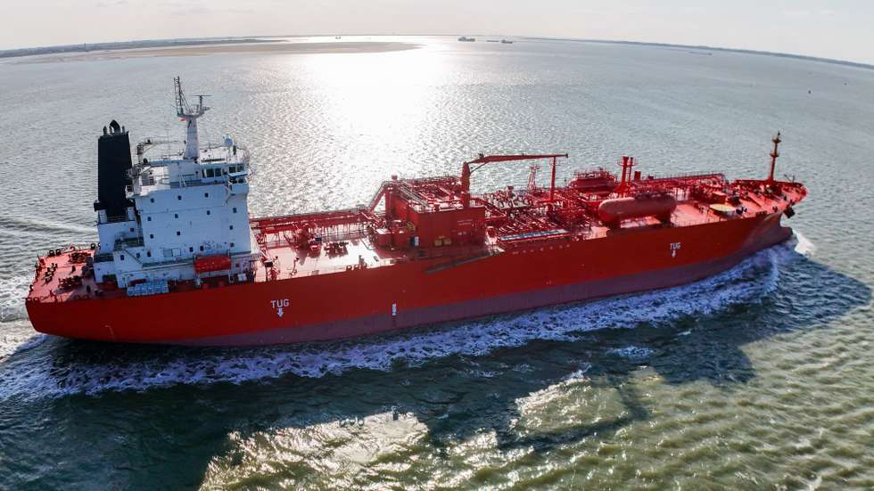 epa12821973 A view of the Arrhenius tanker, designed for transporting liquefied natural gas LNG (IMO 9471032) and registered in Liberia, leaves Antwerp Chemical harbour in Hansweert, The Netherlands, 15 March 2026. The EU Commission presented EU Industrial Maritime and Port Strategies, following the closure of the Strait of Hormuz amid the escalating regional conflict leading to growing concern over global oil supplies.  EPA/OLIVIER HOSLET