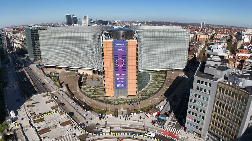 epa12829394 A drone view shows the European Commission headquarters in the EU district of Brussels, Belgium, 18 March 2026, ahead of the European Council summit. EU leaders are due to meet on 19-20 March to discuss the military escalation in the Middle East and the situation in Iran, as well as Ukraine, competitiveness, security and defence, migration, and the EU’s long-term budget.  EPA/OLIVIER HOSLET