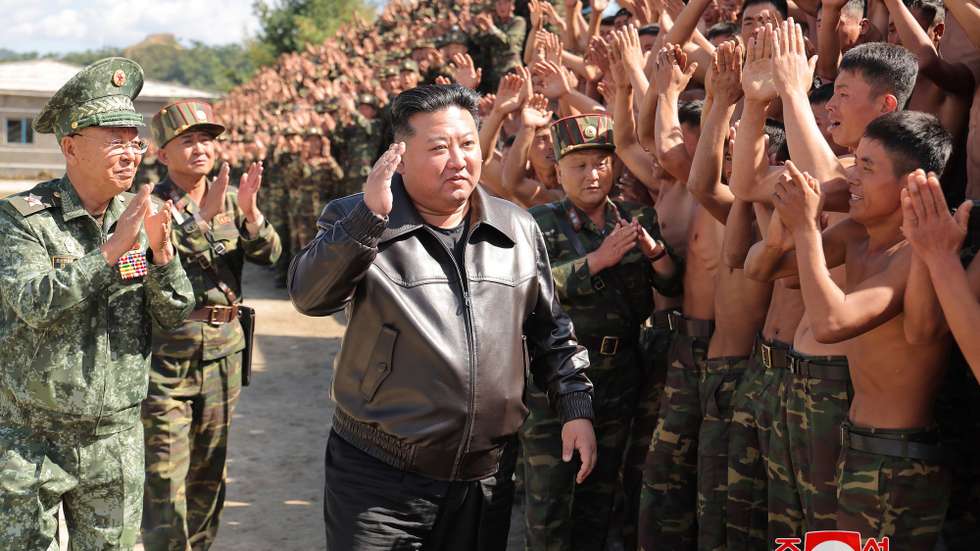 epa11641092 A photo released by the official North Korean Central News Agency (KCNA) shows North Korean leader Kim Jong Un inspecting the training base of the special operations unit of the Korean People's Army (KPA) in an undisclosed location in the west of North Korea, 02 October 2024 (issued 04 October 2024). According to KCNA, Kim said that the country "would use without hesitation all the offensive forces it has possessed, including nuclear weapons" if attacked by South Korea and its US ally.  EPA/KCNA  EDITORIAL USE ONLY