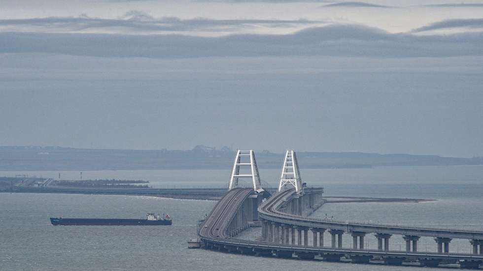 epa10524582 A general view of the Crimean Bridge in Kerch, Crimea, 14 March 2023 (issued 15 March 2023). The bridge connects the Russian mainland with the Crimean Peninsula across the Kerch Strait. In February 2014 Russian forces invaded and seized control of the Crimean Peninsula. Russia declared the annexation of Crimea on 18 March 2014, two days after the celebration of a so called 'referendum' in that territory. In a vote that reaffirmed Ukraine's 'national unity and territorial integrity', the United Nations General Assembly in the Resolution 68/262 condemned the referendum in Crimea stating it had 'no validity'. After the annexation Moscow escalated its military presence on the peninsula to solidify the new status quo on the ground and since 2015, Russia approved the 'Day of Reunification of Crimea with Russia' as a holiday marked annually on 18 March.  EPA/STRINGER