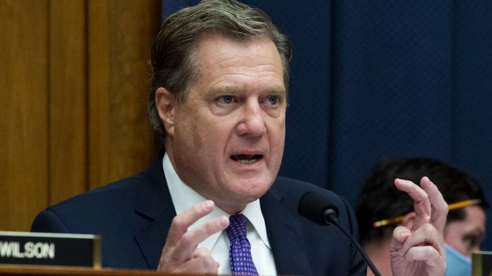 epa09495540 United States Representative Mike Turner (Republican of Ohio) questions the witnesses during a House Armed Services Committee hearing on 'Ending the U.S. Military Mission in Afghanistan' in the Rayburn House Office Building in Washington, DC, USA, 29 September 2021.  EPA/Rod Lamkey / POOL