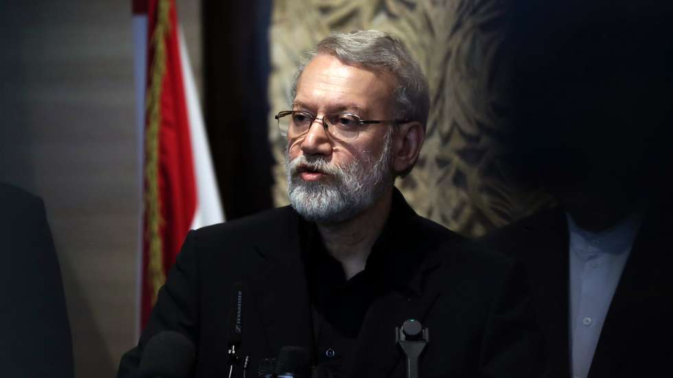 epa12297593 Secretary of the Supreme National Security Council of Iran Ali Larijani holds a press conference after a meeting with Lebanese Parliament Speaker in Beirut, Lebanon, 13 August 2025. Larijani is in Beirut to meet with senior Lebanese officials to discuss bilateral relations and the ongoing conflict between Israel and Hezbollah.  EPA/WAEL HAMZEH