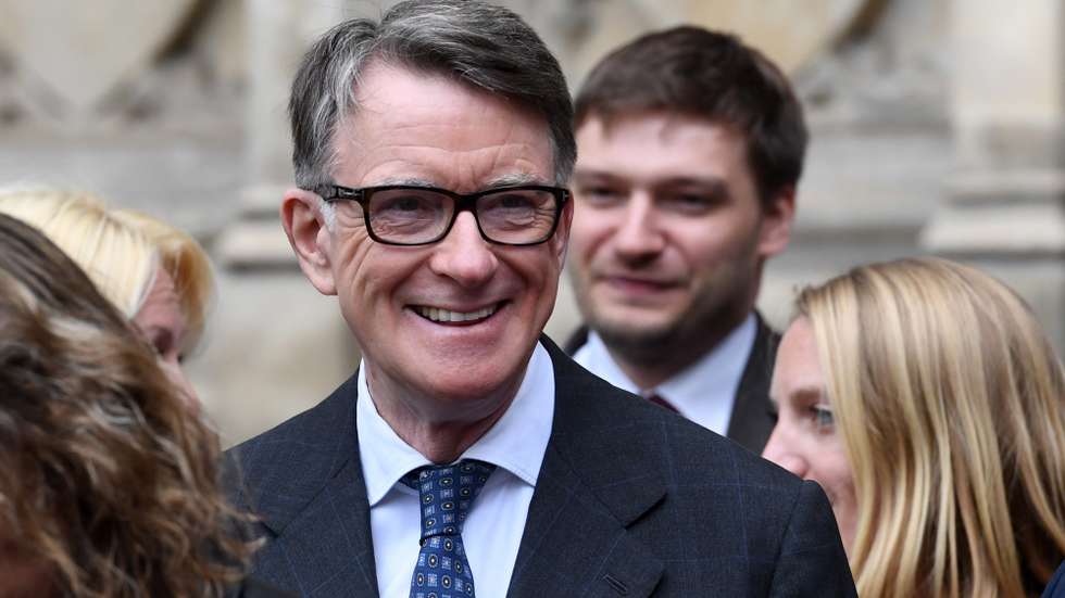 epa07660428 Labour politician Peter Mandelson leaves after a service of thanksgiving for the life and work of former Cabinet Secretary Lord Heywood in the Westminster Abbey in central London, Britain, 20 June 2019. Jeremy Heywood served as British Cabinet Secretary from 01 January 2012, and Head of the Home Civil Service from September 2014, until stepping down in October 2018.  EPA/FACUNDO ARRIZABALAGA