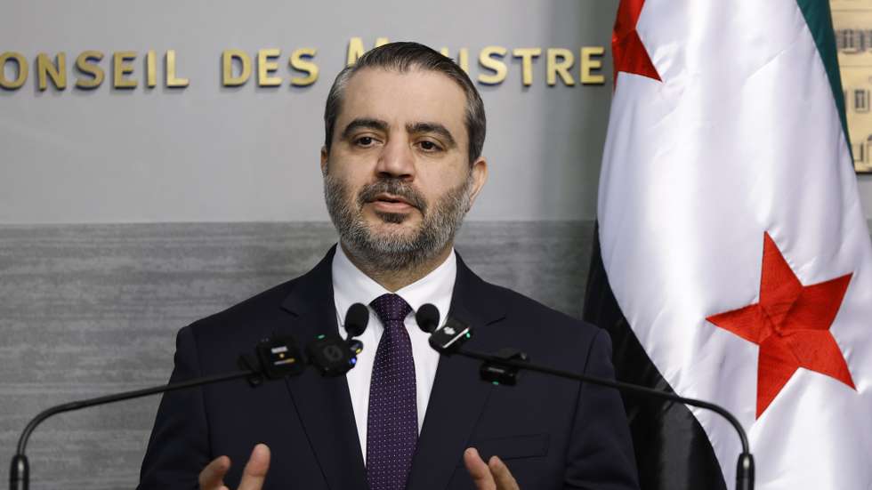 epa13079832 Syrian Minister of Foreign Affairs Asaad Al Shaibani speaks during a joint press conference with Lebanese Prime Minister Nawaf Salam (not pictured) following their meeting at the Government Palace in Beirut, Lebanon, 02 July 2026. Shaibani is on an official visit to Beirut to meet Lebanon's leaders.  EPA/WAEL HAMZEH