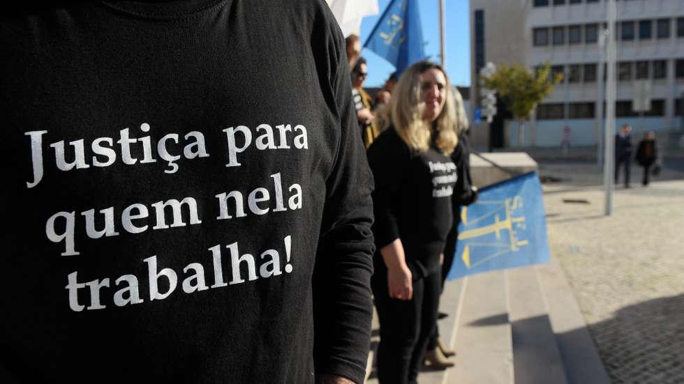 Imagens do protestos dos oficiais de justiça, em 2018