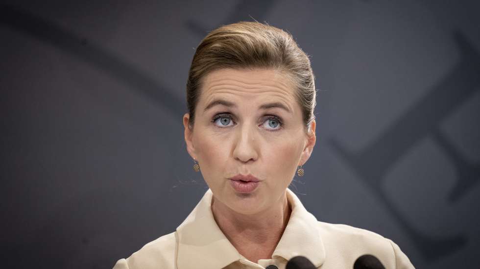 epa08452179 Prime Minister Mette Frederiksen speaks during a press conference in the Prime Minister's Office in Copenhagen, Denmark, 29 May 2020. The government advises against travelling to countries other than Germany, Norway and Iceland until August 31st.  EPA/Liselotte Sabroe  DENMARK OUT