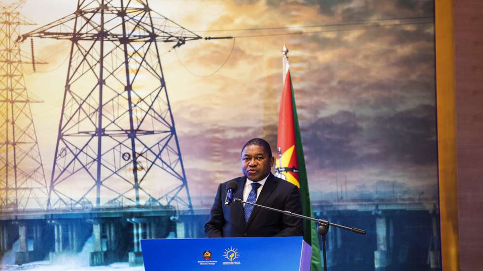 O Presidente da República de Moçambique Filipe Jacinto Nyusi. discursa na cerimónia de lançamento do primeiro Leilão de Energias Renováveis em Maputo, Maçambique, 30 de setembro de 2020. O Programa de Promoção de Leilões para Energias Renováveis (PROLER) é implementado pela Agência Francesa de Desenvolvimento (AFD), em parceria com a empresa pública Eletricidade de Moçambique (EDM) e conta com o co-financiamento da União Europeia. RICARDO FRANCO/ LUSA