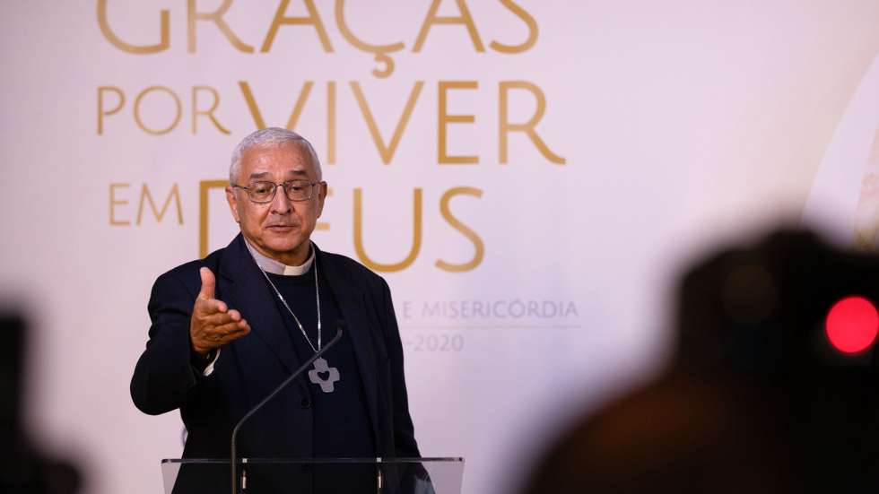 The Bishop Jose Ornelas talks to the journalists during a press conference in the Shrine of Fatima, Portugal, October 12, 2020. According to the plan already approved by the Directorate General of Health, the October pilgrimage will be subject to strong restrictions, not allowing more than six thousand people to enter the enclosure as a prevention measure against the covid-19 pandemic. PAULO CUNHA /LUSA