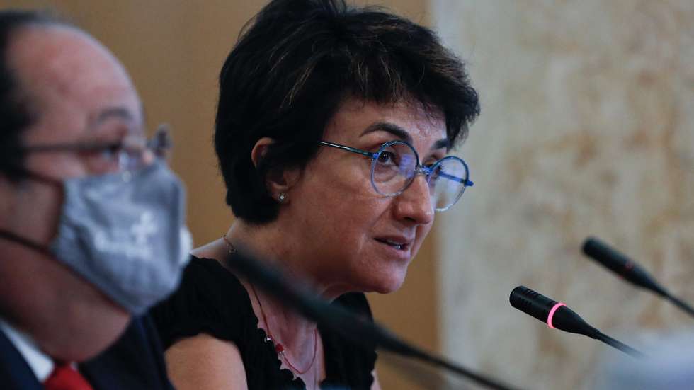 A ministra da Agricultura, Maria do Céu Antunes, durante a audição conjunta com o  ministro da Administração Interna, Eduardo Cabrita (ausente na fotografia), na comissão de Agricultura e Mar, no âmbito dos acontecimentos nos abrigos &quot;Cantinho das Quatro Patas&quot; e &quot;Abrigo de Paredes&quot;, na Assembleia da República, em Lisboa, 30 de julho de 2020. ANTÓNIO COTRIM/LUSA