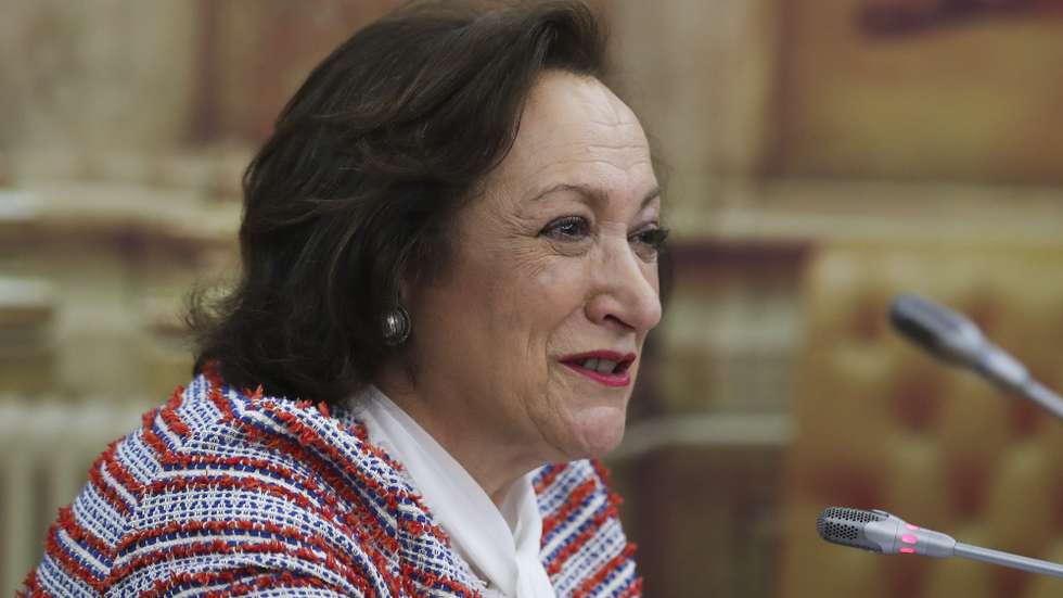 A ex-procuradora-geral da República, Joana Marques Vidal, durante a sua audição na Comissão Parlamentar de Inquérito sobre as consequências e responsabilidades políticas do furto do material militar ocorrido em Tancos, Assembleia da República, Lisboa, 19 de março de 2019. ANTÓNIO COTRIM/LUSA