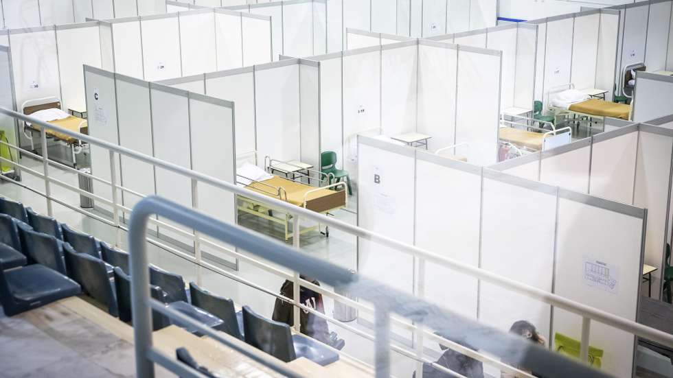 Estrutura hospitalar de contingência de Lisboa, no Estádio Universitário de Lisboa, hoje visitada pela ministra da Saúde, Marta temido, Lisboa, 20 de janeiro de 2021.  JOSÉ SENA GOULÃO/LUSA