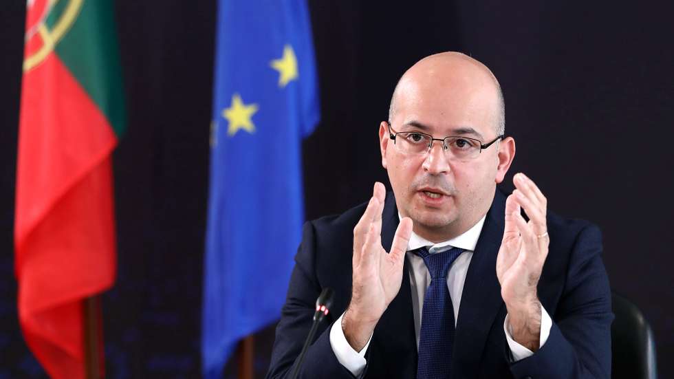 Portuguese Minister of State for Finance Joao Leao attends to a virtual press visit included in the official program of the Portuguese Presidency of the Council of the European Union in Lisbon, Portugal, 08 January 2021. During the first half of this year, Portugal will have its fourth presidency after 1992, 2000 and 2007. ANTONIO PEDRO SANTOS/LUSA