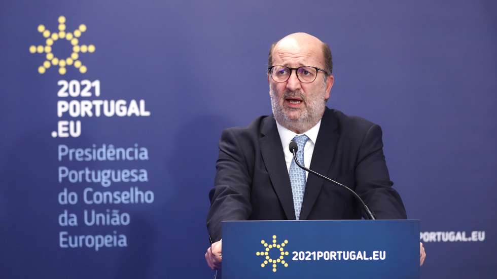 Portuguese Minister for the Environment and Climate Action Joao Pedro Matos Fernandes attends to a press conference after a High Level Conference “Climate Change – New Economic Models" under the Portuguese Presidency of the Council, in Lisbon, Portugal, 26 February 2021. The purpose of this conference was to explore the contribution of new economic models, including the circular economy and the sustainable bioeconomy, to tackle climate change while promoting a just and equitable economic and social recovery, within the limits of the natural system. ANTONIO PEDRO SANTOS/LUSA