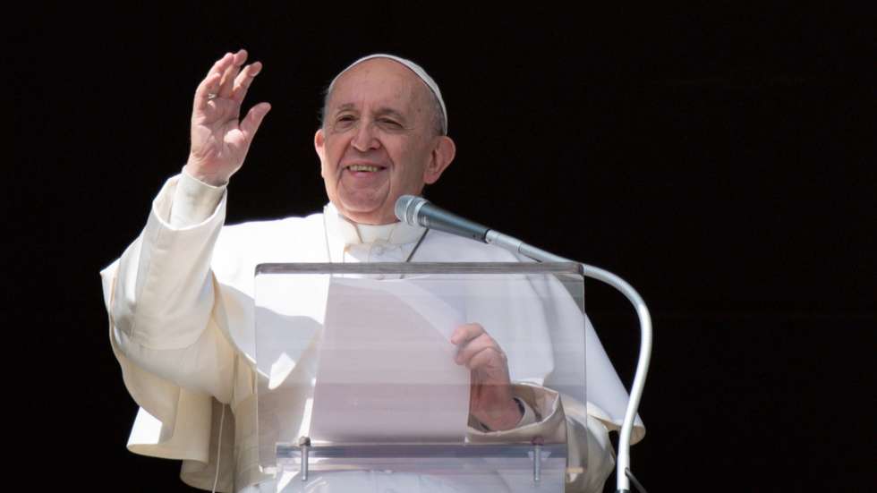 epa09044239 A handout picture provided by the Vatican Media shows Pope Francis reciting the prayer of the Angelus from the window of his study overlooking Saint Peterâ€™s Square, Vatican City, 28 February 2021 (issued 01 March 2021).  EPA/VATICAN MEDIA HANDOUT  HANDOUT EDITORIAL USE ONLY/NO SALES