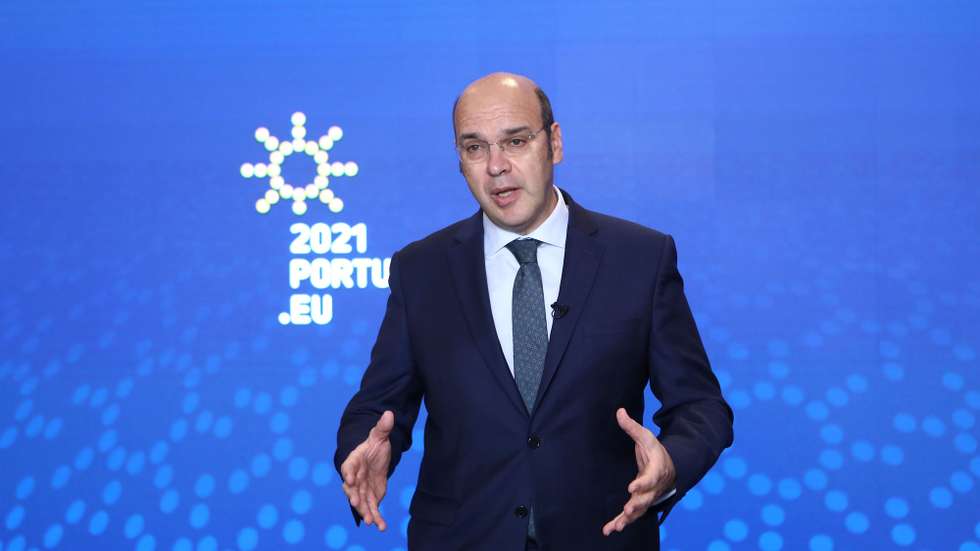 Portuguese Minister of State for the Economy and the Digital Transition Pedro Siza Vieira attends an Informal video conference of European Union Ministers of Tourism under the Portuguese Presidency of the Council, in Lisbon, Portugal, 01 March 2021. The aim of this informal meeting is to discuss the current situation in this sector in the EU and reflect on a set of measures aimed at its recovery to restore the confidence of travellers. ANTONIO PEDRO SANTOS/LUSA
