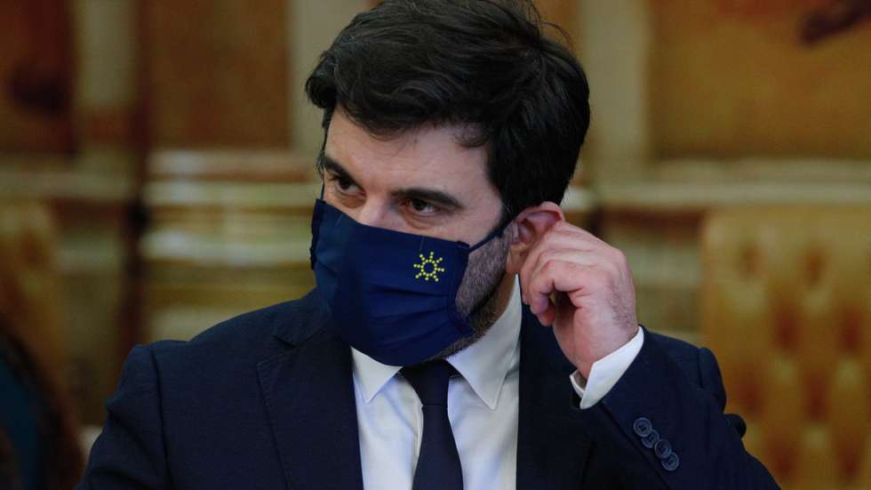 O ministro da Educação, Tiago Brandão Rodrigues, durante a sua audição na Comissão de Educação, Ciência, Juventude e Desporto na Assembleia da República, em Lisboa, 17 de fevereiro de 2021. ANTÓNIO COTRIM/LUSA