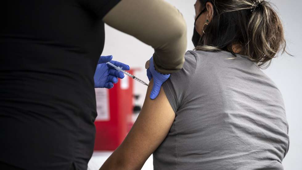 epa09097506 A patient gets vaccinated against Covid-19 using the Janssen (Pharmaceutical Companies of Johnson &amp; Johnson) vaccine during a vaccination operation organized by St. John's Well Child and Family Center in Los Angeles, California, USA, 25 March 2021. St. John's Well Child and Family Center, the Los Angeles County Federation of Labor and immigrant rights groups organized a press conference prior to the vaccination operation to call for immigrants, including undocumented people, to be prioritized in the COVID-19 vaccine rollout. About 400 immigrant community members will be receiving their COVID-19 vaccines throughout the day at the site.  EPA/ETIENNE LAURENT