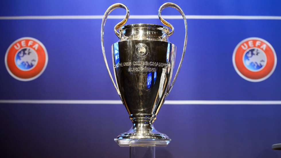 epa09145514 (FILE) - The Champions League trophy on display during the draw of the first two qualifying rounds of the UEFA Champions League 2014/15 at the UEFA Headquarters in Nyon, Switzerland, 23 June 2014 (reissued 19 April 2021). The UEFA Executive Committee approved on 19 April 2021 a new format for its club competitions, the UEFA Champions League, UEFA Europa League and UEFA Europa Conference League, as of the 2024/25 season  EPA/LAURENT GILLIERON *** Local Caption *** 55976087