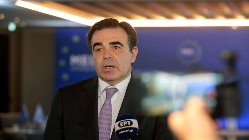 epa09085070 European Commission Vice-President for Promoting our European Way of Life, Margaritis Schinas speaks to the press during the Athens Informal Ministerial Meeting (MED 5), in Athens, Greece, 20 March 2021. The conference focuses on further formation of the common views and proposals of the five participating countries, as well as their systematic promotion to the ongoing dialogue in the EU on the new European Agreement for Migration and Asylum.  EPA/PANTELIS SAITAS