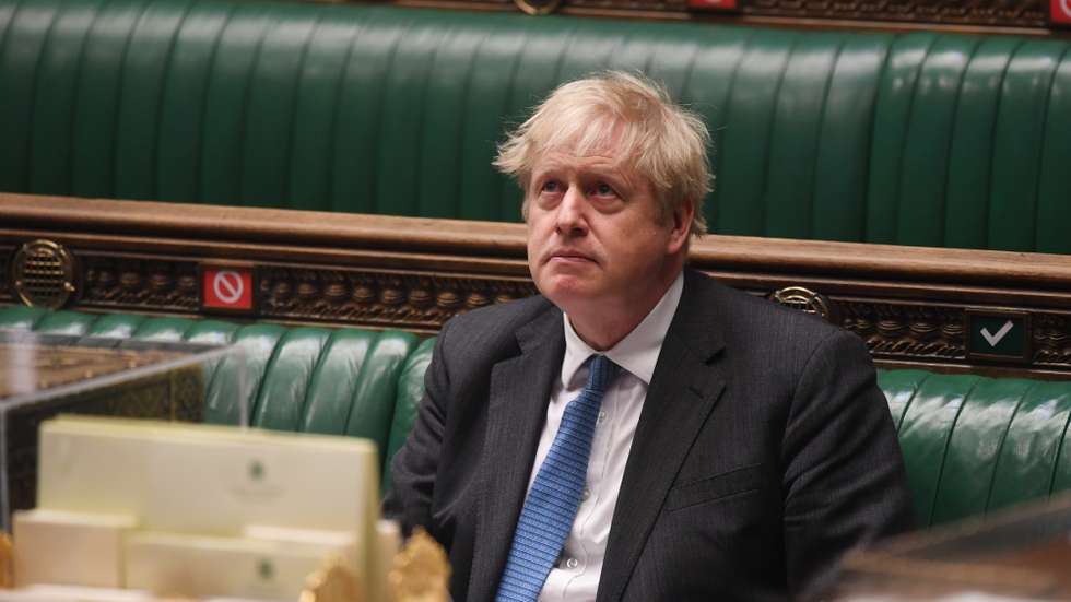epa09165590 A handout photograph released by the UK Parliament shows British Prime Minister Boris Johnson during the Prime Minister's Questions (PMQs) in the House of Commons in London, Britain, 28 April 2021.  EPA/JESSICA TAYLOR/UK PARLIAMENT HANDOUT MANDATORY CREDIT: UK PARLIAMENT/JESSICA TAYLOR HANDOUT EDITORIAL USE ONLY/NO SALES