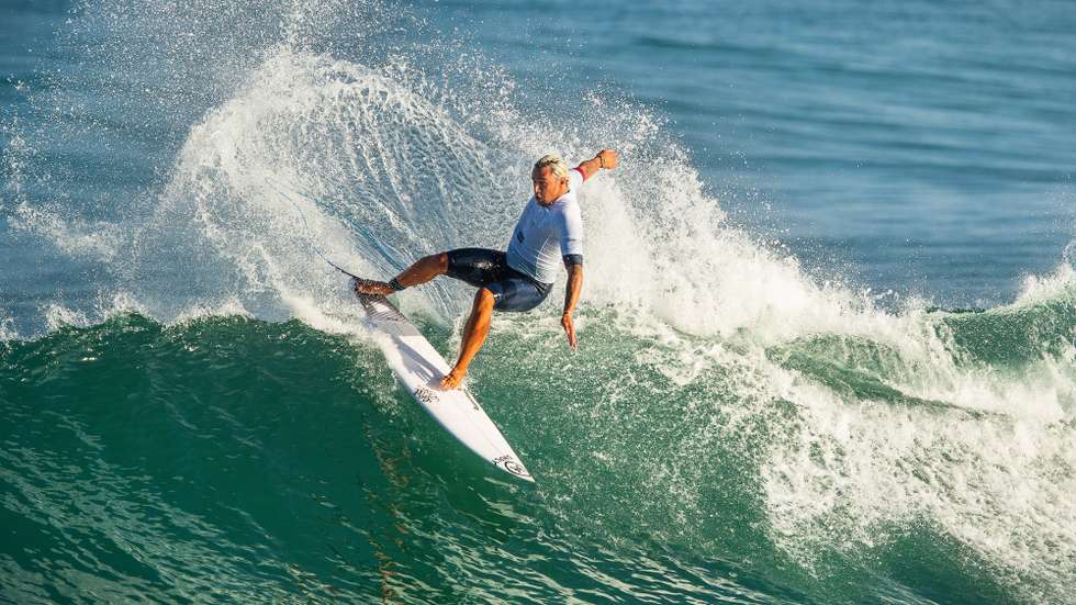 epa08692243 A handout photo made available by the World Surf League (WSL) of Portugal's Vasco Ribeiro in action during round 1 of the French Rendez-Vous of Surfing WSL Countdown event in Anglet, France, 23 September 2020.  EPA/Damien Poullenot / WSL HANDOUT  HANDOUT EDITORIAL USE ONLY/NO SALES