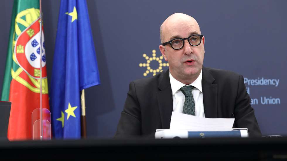 Portuguese Secretary of State for Infrastructure Jorge Delgado attends a online conference "Shifting freight to rail: on track for a greener future"under the Portuguese Presidency of the Council in Lisbon, Portugal, 12 May 2021. This conference aims to explore different answers to this theme, thanks to the expertise of high-level speakers representing the rail industry, the private and the public sector. ANTONIO PEDRO SANTOS/LUSA