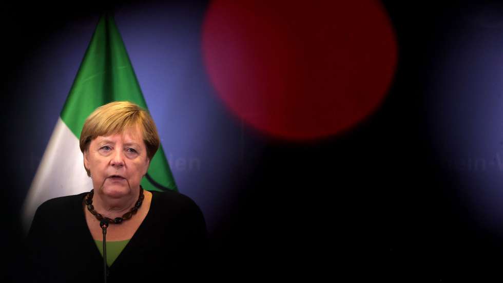 epa09449458 German Chancellor Angela Merkel attends a press conference after visit flood-affected regions in North Rhine-Westphalia in Hagen, Germany, 05 September 2021. Large parts of western Germany and central Europe were hit by flash floods in the night of 14 to 15 July, following days of continuous rain that destroyed buildings and swept away cars. Laschet is the top candidate for chancellor of the Christian Democratic Union (CDU) party in the upcoming September 2021 federal election.  EPA/FRIEDEMANN VOGEL