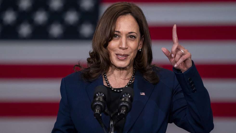 A vice-presidente dos Estados Unidos da América, Kamala Harris, durante uma cerimónia do executivo em Maryland, EUA, 4 de fevereiro de 2022