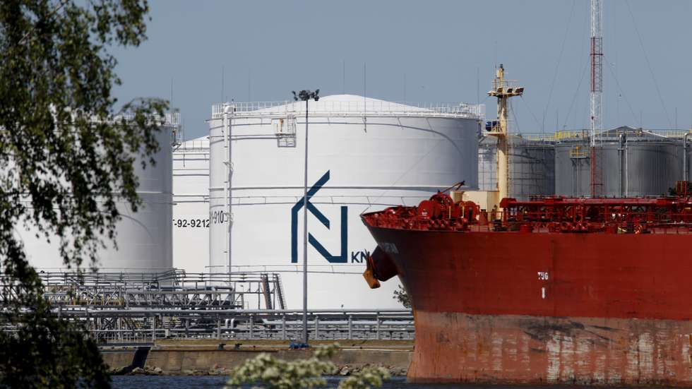 epa08470196 A Klaipedos Nafta oil container is moored at the port of Klaipeda, Lithuania, 06 June 2020. The seaport is the northernmost ice-free port on the Eastern coast of the Baltic Sea. It is the most important and biggest Lithuanian transport hub, connecting sea, land and railway routes from east to west. Its annual cargo handling capacity is up to 70 million tons.  EPA/VALDA KALNINA