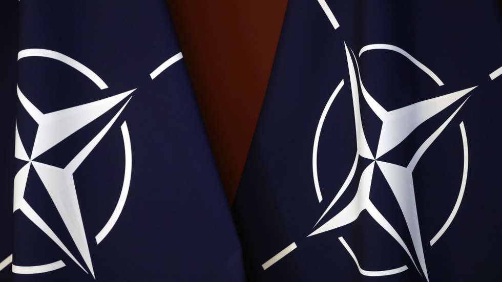 epa09809375 NATO flags are seen during Latvian Prime Minister Krisjanis Karins and Canadian Prime Minister Justin Trudeau meeting in Riga, Latvia, 08 March 2022. Karins and Trudeau reviewed current security challenges, NATOÃ•s assurance and deterrence measures, and discuss ways to further strengthen the bilateral relationship. Canadian Prime Minister Justin Trudeau travel to Europe from March 6 to 11, 2022, to further strengthen CanadaÃ•s solidarity with our European partners and allies in the face of RussiaÃ•s unwarranted invasion of Ukraine.  EPA/TOMS KALNINS