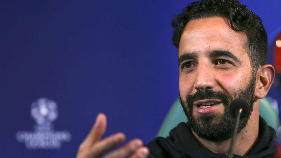 epa09756791 Sporting's head coach Ruben Amorim during a press conference at Alvalade stadium in Lisbon, Portugal, 14 February 2022. Sporting will face Manchester City in their UEFA Champion League round 16 first leg soccer match on 15 February 2022.  EPA/MANUEL DE ALMEIDA