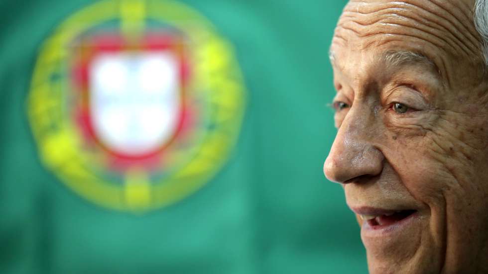 O Presidente da República, Marcelo Rebelo de Sousa, durante a inauguração do Refeitório Social “Senta.Com”, em São João da Madeira, 23 de abril de 2022. ESTELA SILVA/LUSA