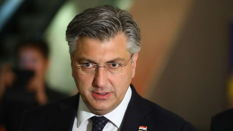 epa09927784 Croatian Prime Minister Andrej Plenkovic arrives at the High-Level International Donors' Conference for Ukraine, at the National Stadium in Warsaw, Poland 05 May 2022. The conference is organized by Poland and Sweden in cooperation with the presidents of the European Commission and the European Council.  EPA/Rafal Guz POLAND OUT