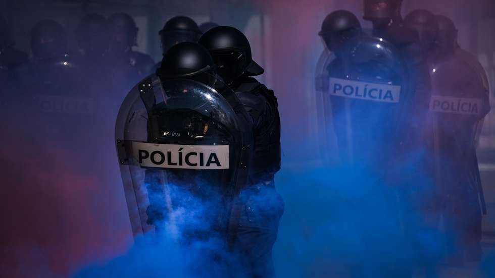 Cerimónia comemorativa do 14.º aniversário da Unidade Especial de Polícia (UEP) da Polícia de Segurança Pública (PSP), em Belas, 5 de maio de 2022. A UEP integra cinco Subunidades Operacionais: Corpo de Intervenção, Grupo de Operações Especiais, Corpo de Segurança Pessoal, Centro de Inativação de Explosivos e Segurança em Subsolo e Grupo Operacional Cinotécnico. MÁRIO CRUZ/LUSA