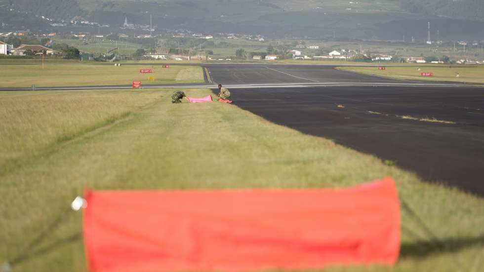 Base das Lajes onde hoje decorreu a cerimónia conjunta com o Destacamento da Força Aérea dos Estados Unidos da América, 65th Air Base Group (65th ABG), para a inauguração oficial de uma "Permanent Lajes Landing Zone (PLLZ)", Ilha Terceira, Açores, 21 de outubro de 2020. ANTÓNIO ARAÚJO/LUSA
