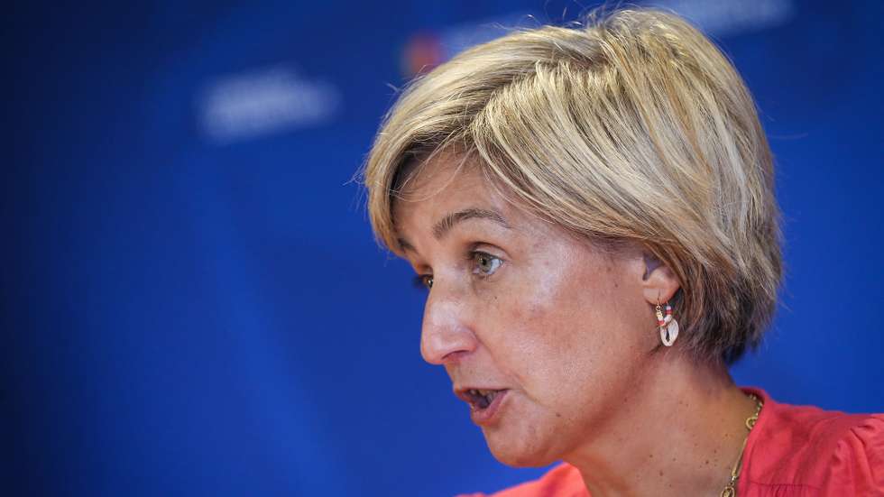 A ministra da Saúde, Marta Temido, fala aos jornalistas durante o briefing da reunião do Conselho de Ministros em Lisboa, 25 de agosto de 2022. RODRIGO ANTUNES/LUSA